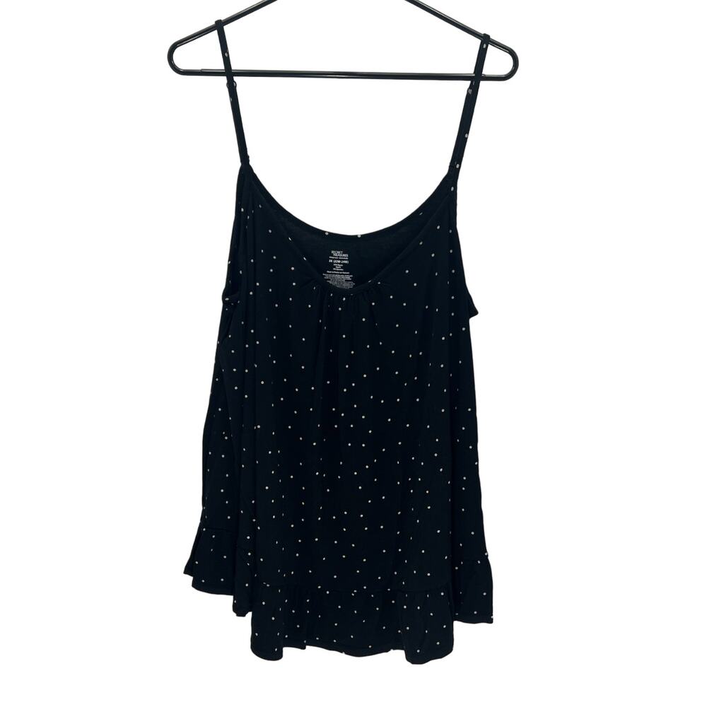 Secret Treasures Rayon Spandex Black White Polkadot Women 3X (22W-24W) Shirt